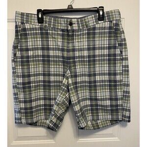 Men’s LL Bean Shorts 38W Multi Color Blue White‎ Plaid Cotton Summer Preppy